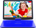 DBPOWER Lecteur DVD portable de 18' avec grand écran pivotant HD de 15,6', batterie rechargeable de 6 heures