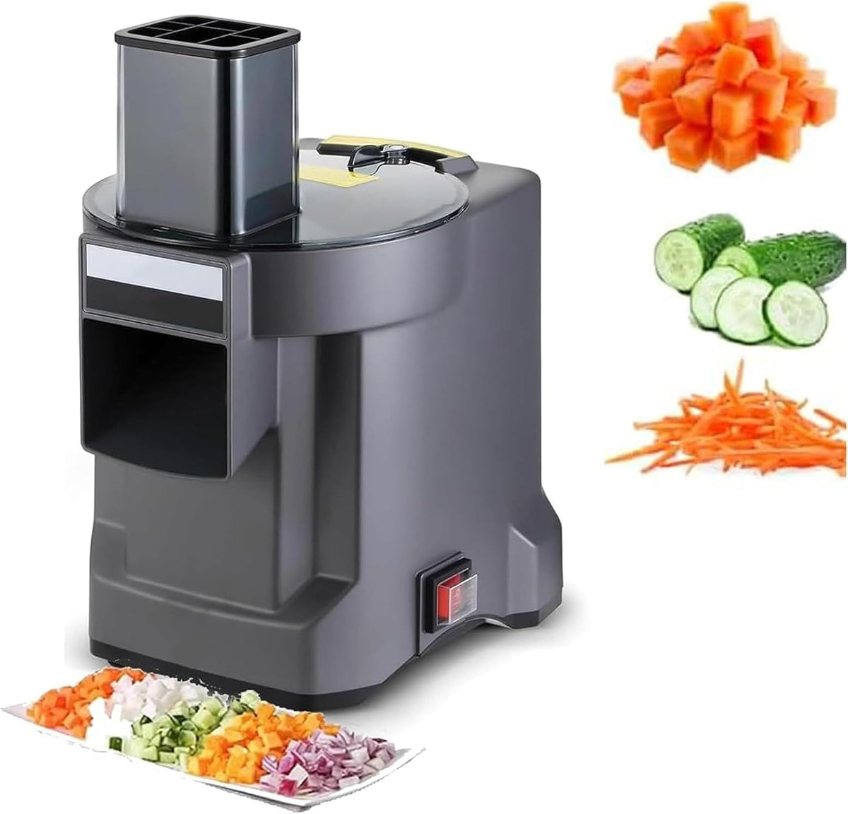 Hachoir-Découpeur électrique pour Légumes Robot Culinaire Multifonctionnel électrique 110-240 V avec 3 Lames pour Trancher, Râper Et Couper en Dés