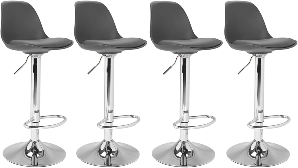 IDMarket - Lot de 4 tabourets de Bar Karl Design Gris