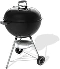 Weber Original Kettle barbecue à charbon 57 cm, support et roues/BBQ classique, finition en acier émaillé résistant à la rouille, thermomètre