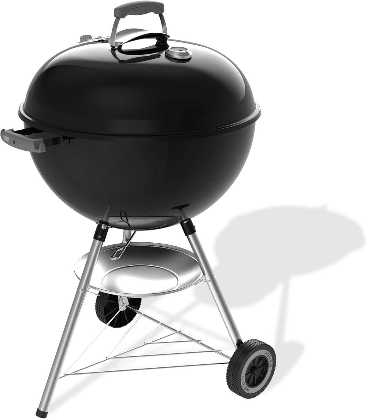 Weber Original Kettle barbecue à charbon 57 cm, support et roues/BBQ classique, finition en acier émaillé résistant à la rouille, thermomètre