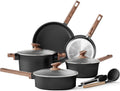 Kitchen Academy Casseroles et Poêles à Induction en Céramique 10 PCS Noir