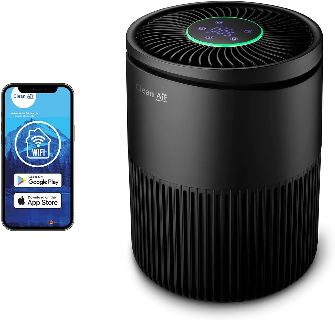 Clean Air Optima - Purificateur d'air HEPA UV et ioniseur intelligent CA-503B Compact Smart - Convient aux pièces jusqu'à 30 m² / 75 m³