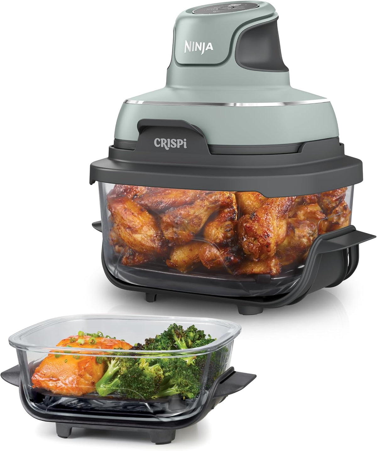 Ninja CRISPi Air Fryer Design Compact 4 en 1, bols 3,8 ou 1,4L FN101EUSG, frire sans huile, rôtir, garder au chaud, refaire dorer. Compact