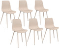 IDMarket - Lot de 6 chaises Kiara Beige avec Pieds en métal