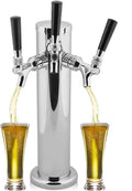 VBESTLIFE Tireuse à bière, en acier inoxydable, triple robinet, 3 robinets, avec 3 robinets pour bar/maison