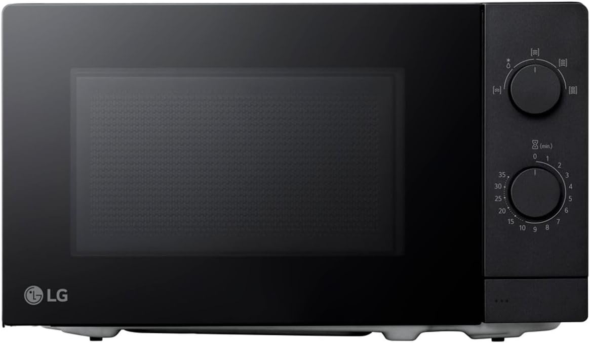 LG MS2082H Micro-ondes, 20 L, 700 W, 5 niveaux de puissance, fonction décongélation, facile à nettoyer, sécurité enfant, compact et sûr, blanc