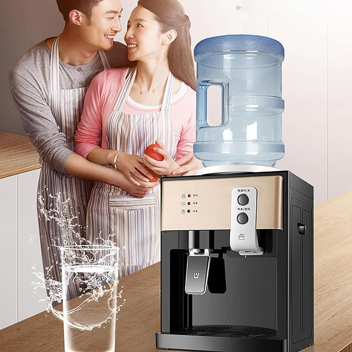 Fontaine À Eau À Chargement par Le Haut, Distributeur Électrique De Bureau 500 W, Eau Chaude Et Froide, 3 Réglages De Température