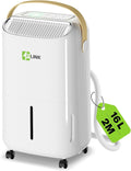 Deshumidificateur d Air 16L/Jour Déshumidificateur Electrique Minuterie 24H, Verrouillage pour Enfants, Protection Anti Débordement, 110m³ (45m²)