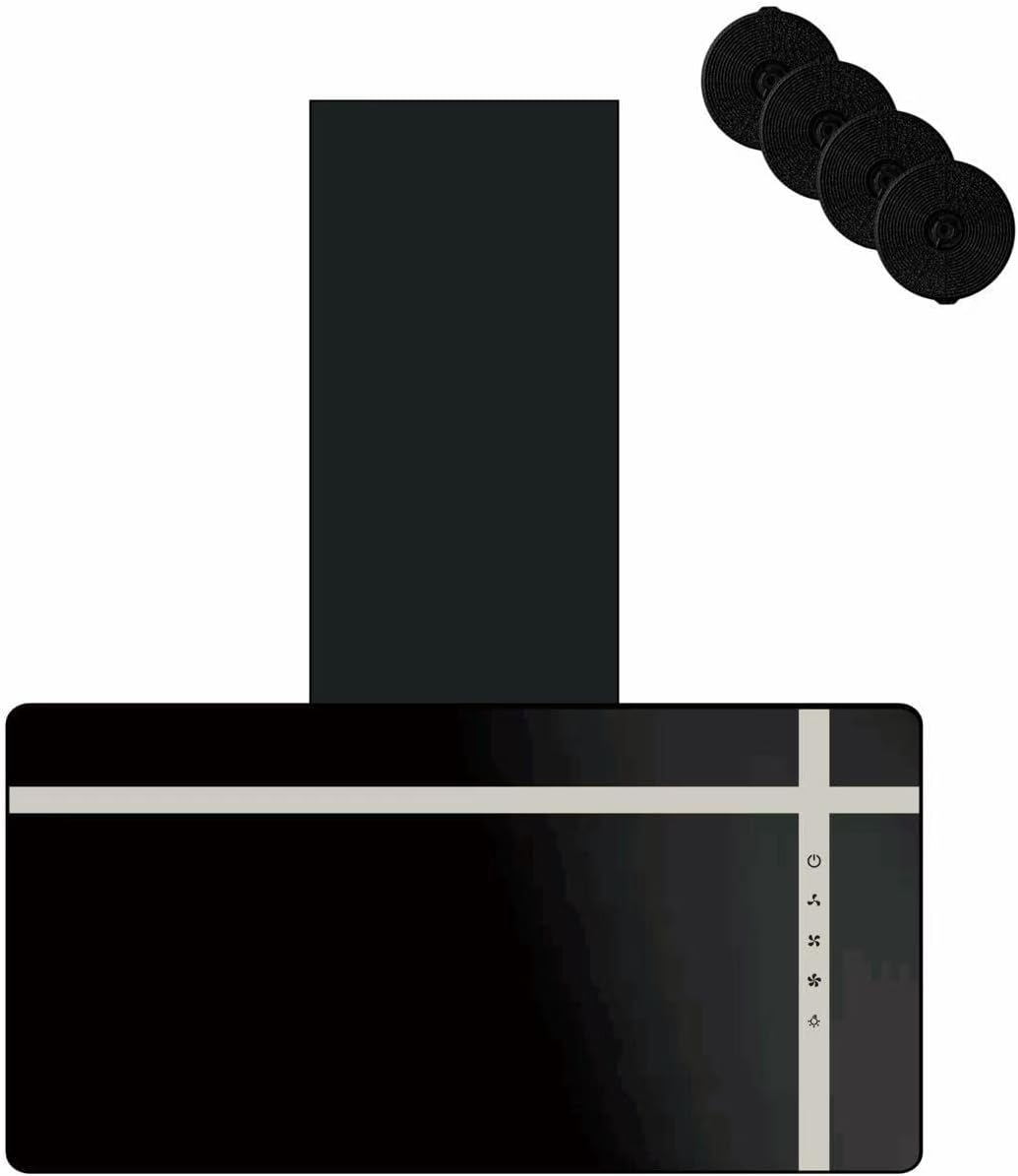 DOPURE Hotte Aspirante Murale Style 60 cm - Double Mode Recirculation/Évacuation, Commande Tactile Verticale, 3 Vitesses