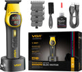VGR Tondeuse à barbe pour homme, kit professionnel pour salon de coiffure, kit de toilettage électrique rechargeable sans fil avec lumière LED