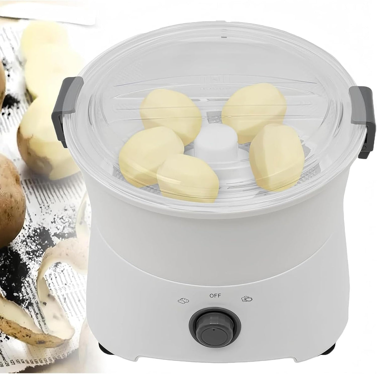 Éplucheur De Pommes De Terre électrique Professionnel 85 W, Machine Automatique à Un Bouton, Incluant Une Fonction De Déshydratation des Légumes