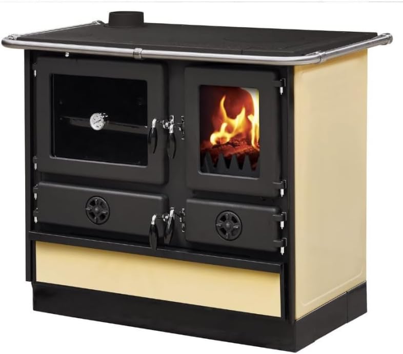 Interstoves Cuisinière à bois MAGNUM MBS en fonte, Sortie côté gauche - Beige