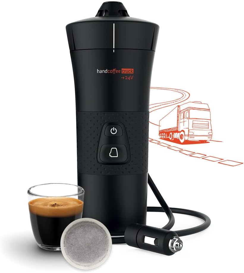 Handpresso - handcoffee truck - machine à café camion 21010, pour dosette Senseo, cafetière allume-cigare - cafetiere 24v camion, cafetière de voyage