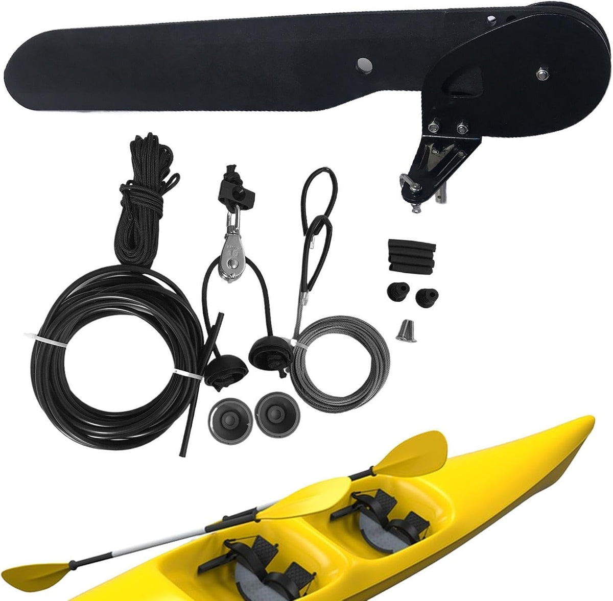 Gouvernail de kayak, Pièces de rechange robustes en nylon, ensemble de gouvernail de kayak de mer, pour plage, mer, pêche à la traîne, bateau, canoë