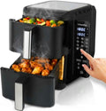 Löwenthal Airfryer XL 11L, Friteuse electrique, Double friteuse sans Huile à Air Chaud, 2800W, 60, 200°C, Écran Tactile Digital, 12 Programmes
