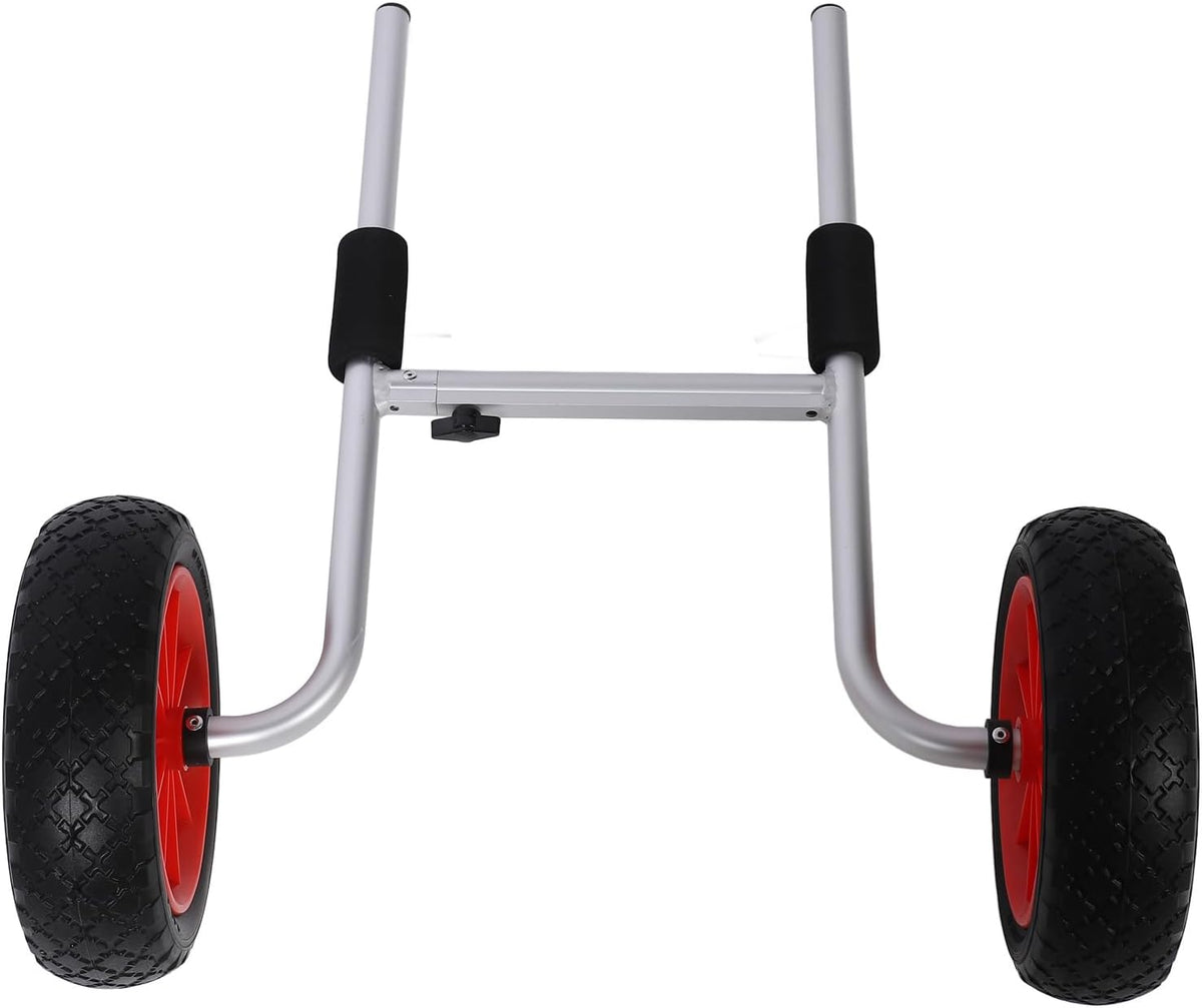 aqxreight 10in Canoe Réglable Transporteur Dolly Pneus Pliable en Aluminium Enduit de Poudre Kayak Chariot de Transport pour Petits Bateaux