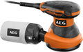 AEG - Ponceuse Excentrique 300 Watts 125 mm, 7000 à 15000 trs/mn, Démarrage en Douceur, Variateur, Frein de Patin, Aspiration intégré