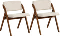 COSTWAY Lot de 2 Chaises de Salle à Manger, Chaise de Cuisine Pliable avec Pieds en Bois de Caoutchouc, Siège et Dossier Rembourrés