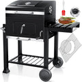 KESSER Chariot à Barbecue, Grill XL à Charbon de Bois avec Couvercle, Roues, poignée en Acier Inoxydable, Grille et thermomètre