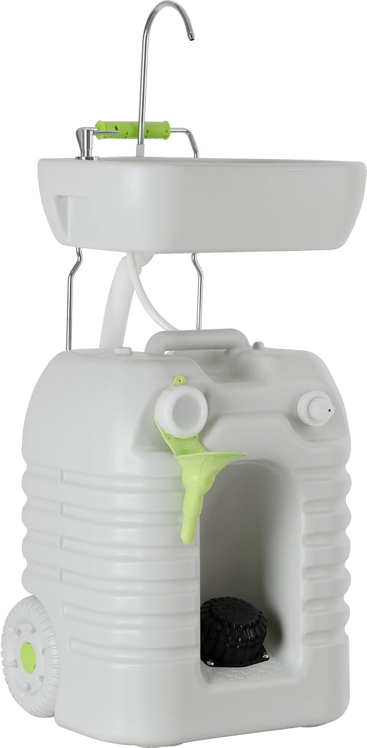 Stagecaptain PSW-45 Quixie Lavabo portable pour camping - Station de lavage mobile l'extérieur voyage avec réservoir d'eau à pompe mécanique