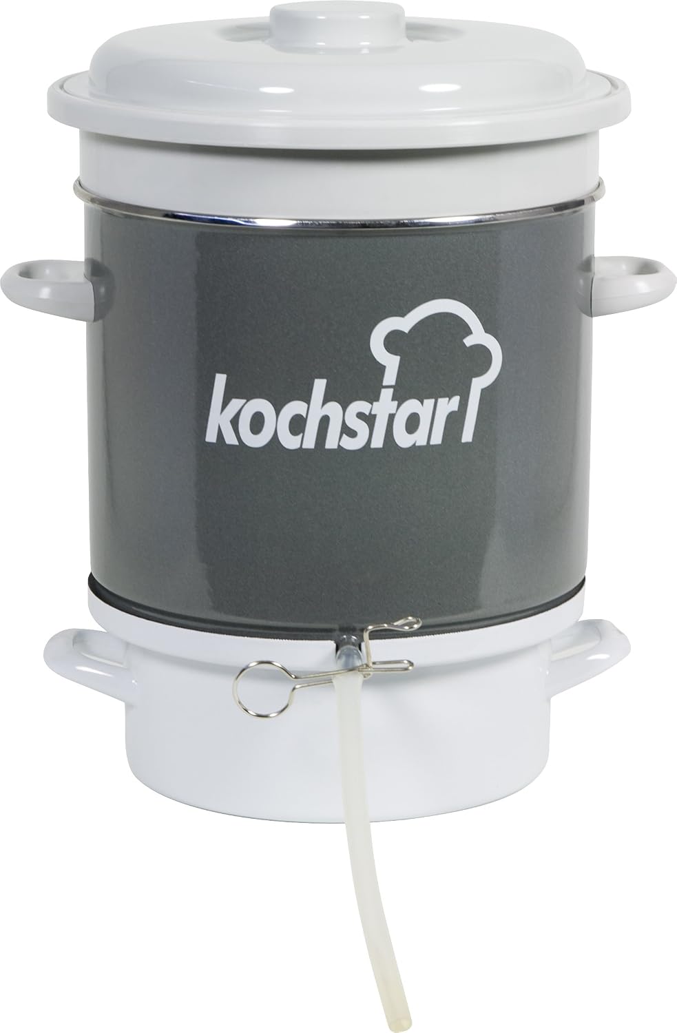 Kochstar K16104128, Extracteur de jus fruits et légumes à vapeur standard cuve émail - tous types de feux dont induction, capacité 8kg