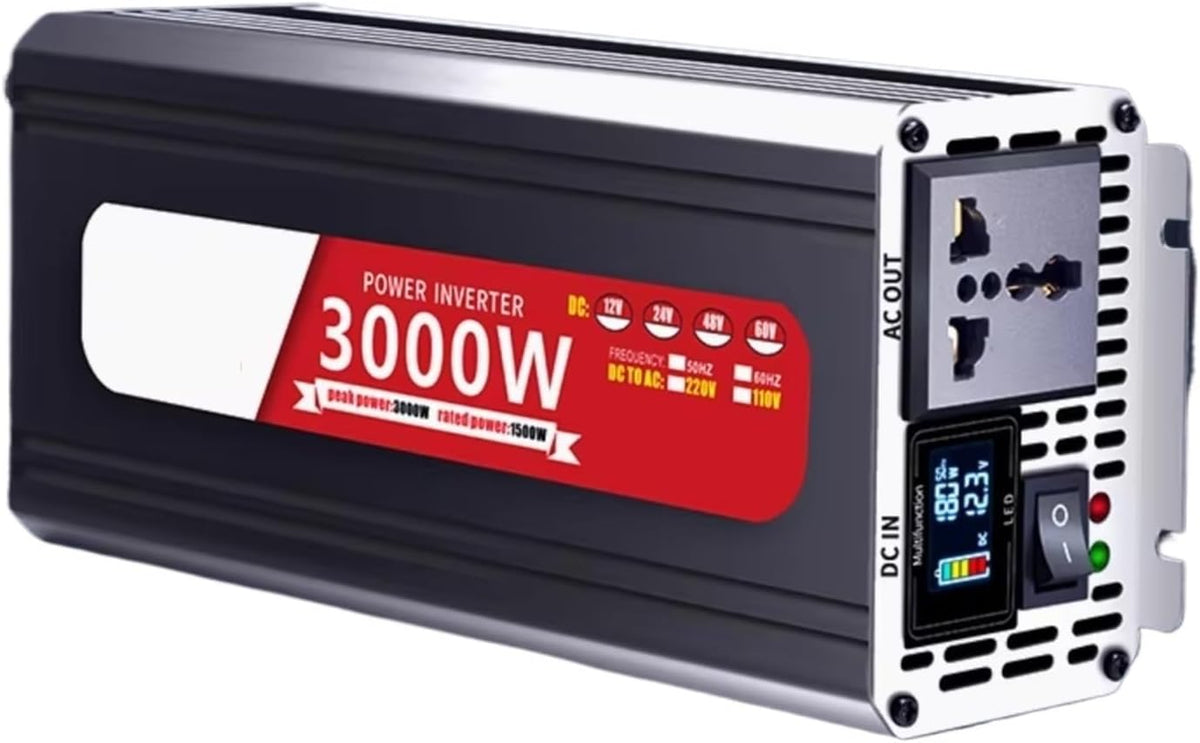 Convertisseur Onduleur Sinusoïdal Pur 12 V 24 V vers 220 V 1200 W 2200 W 2600 W 3000 W Convertisseur Tension CC vers CA Alimentation Convertisseur Pur