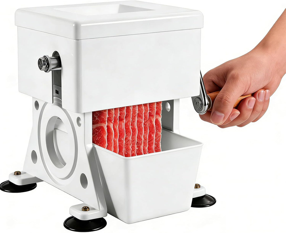 Hachoir À Viande Professionnel, Trancheuse en Acier Inoxydable, Épaisseur De Coupe : 2 À 7 mm (au Choix), Goulotte D'Alimentation : 40 x 70 mm