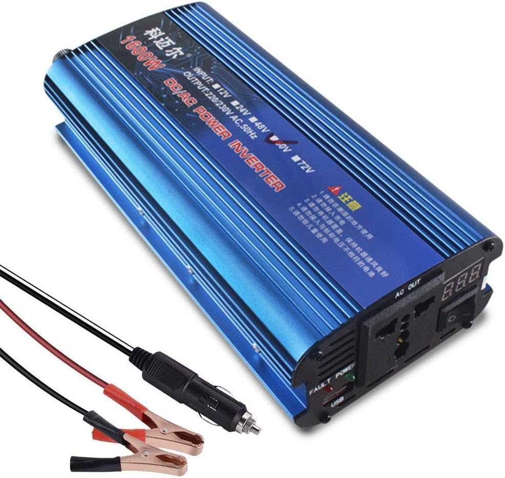 Convertisseur de Tension DC 12v / 24v / 36v / 48v / 60v / 72v vers AC 220v / 230v, onduleur à Onde sinusoïdale modifiée 1200w 1600w 2200w