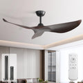 Sofucor 132 cm Ventilateur de Plafond, Télécommande, sans éclairage, 3 Pales, 6 Vitesses, Minuterie, Silencieux DC Moteur, Mode été et Hiver