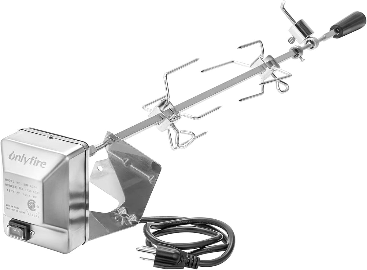 Onlyfire 6013 Kit de rôtissoire en acier inoxydable pour Weber Genesis 310/330 Spirit 310 330 et modèles anciens et cannes 3/8'