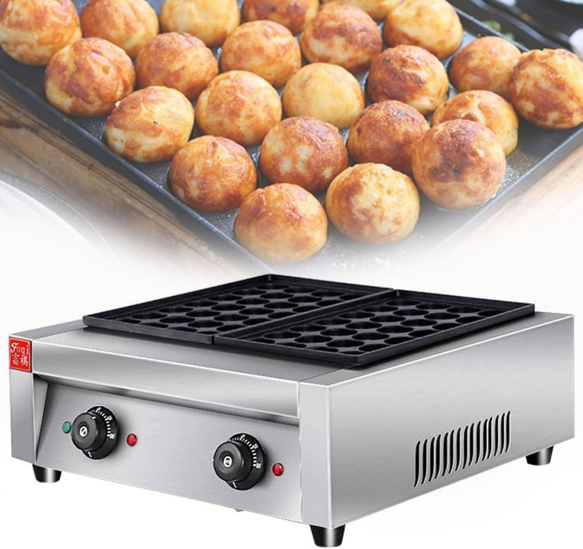 Appareil à mini-crêpes Takoyaki 4000 W, appareil à takoyaki professionnel, gaufrier, efficace, résistant à la rouille et antiadhésif