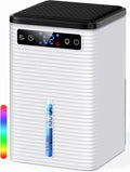 Deshumidificateur d Air 2.5L, Déshumidificateur Electrique Compact et Silencieux avec Minuteur 2-12H, Arrêt Automatique, 7 Couleurs de Lumière