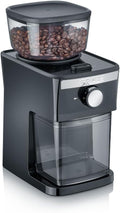 GRAEF CM252 - Moulin à café électrique, réservoir à grains 80 g, couvercle de protection des arômes, broyeur amovible, 17 degrés de mouture