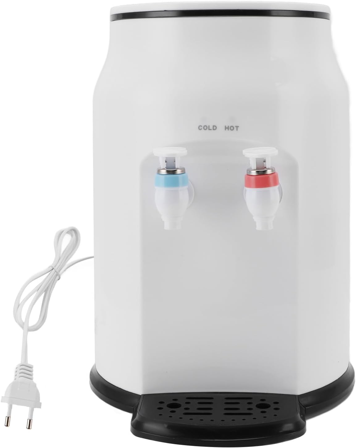 Qcwwy Fontaine à Eau de Comptoir, Distributeur d'eau Chaude et Froide à Chargement par Le Haut avec Bac D'égouttement Amovible et Siège de Seau