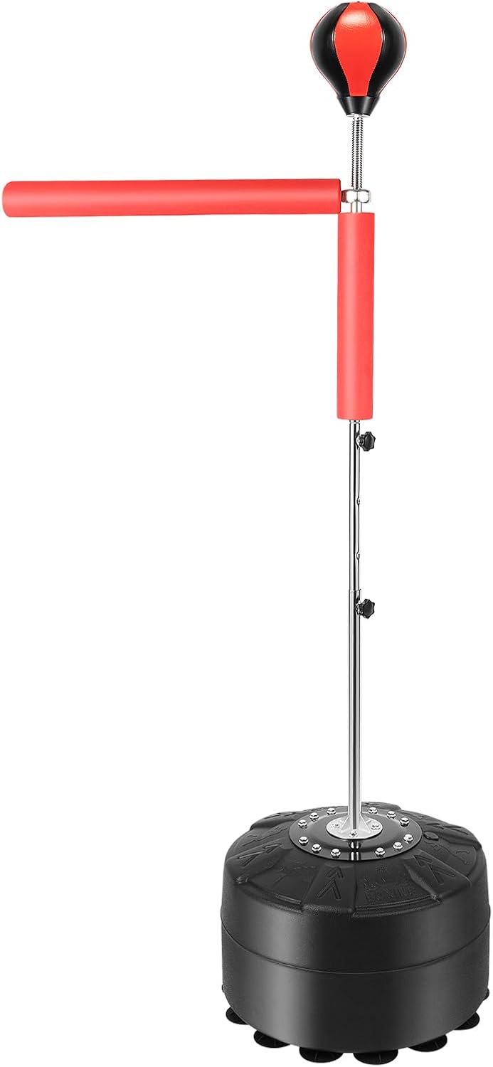 Sac de frappe sur pied, poire de frappe avec support, appareil d'entraînement de punching ball réglable en hauteur, sac de frappe autoportant