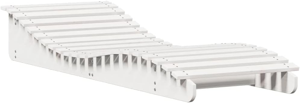 vidaXL Chaise Longue, Transat de Patio, Lit de Repos de Jardin, Bain de Soleil Piscine Terrasse Balcon, Moderne, Blanc Bois Massif de Pin