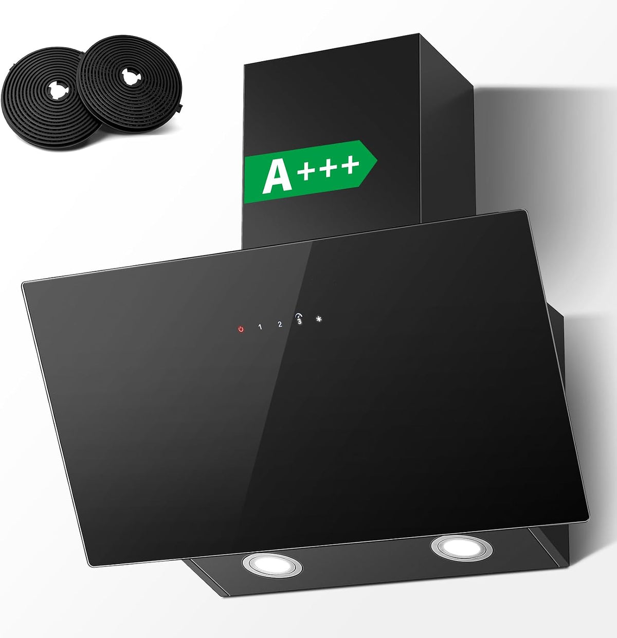 TopStrong Hotte Aspirante 60cm, 800m³/h Hotte de Cuisine inclinée Silencieuse