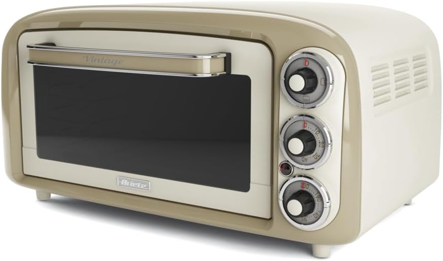 Ariete Vintage Four 979, Four Électrique avec 3 Positions de Cuisson, Four à Pizza de 30 cm, Température Maximale de 230°C, Minuterie