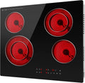 ALEMANIA Plaque Vitrocéramique 60cm 4 Foyers Commande Tactile Double Zone