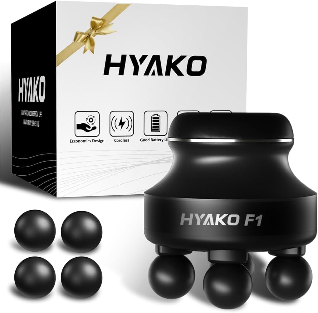 HYAKO F1 Pistolet de Massage Cadeau Fête des Pères Mini Masseur de tissus profonds pour le dos, le cou et les jambes et l'ensemble du corps