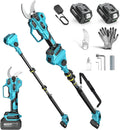Élagueuse sur perche 2-en-1 SEESII : Élagueuse électrique sans fil avec diamètre de coupe de 40 mm, 2 * 4,0 Ah batteries, lame SK5 supplémentaire