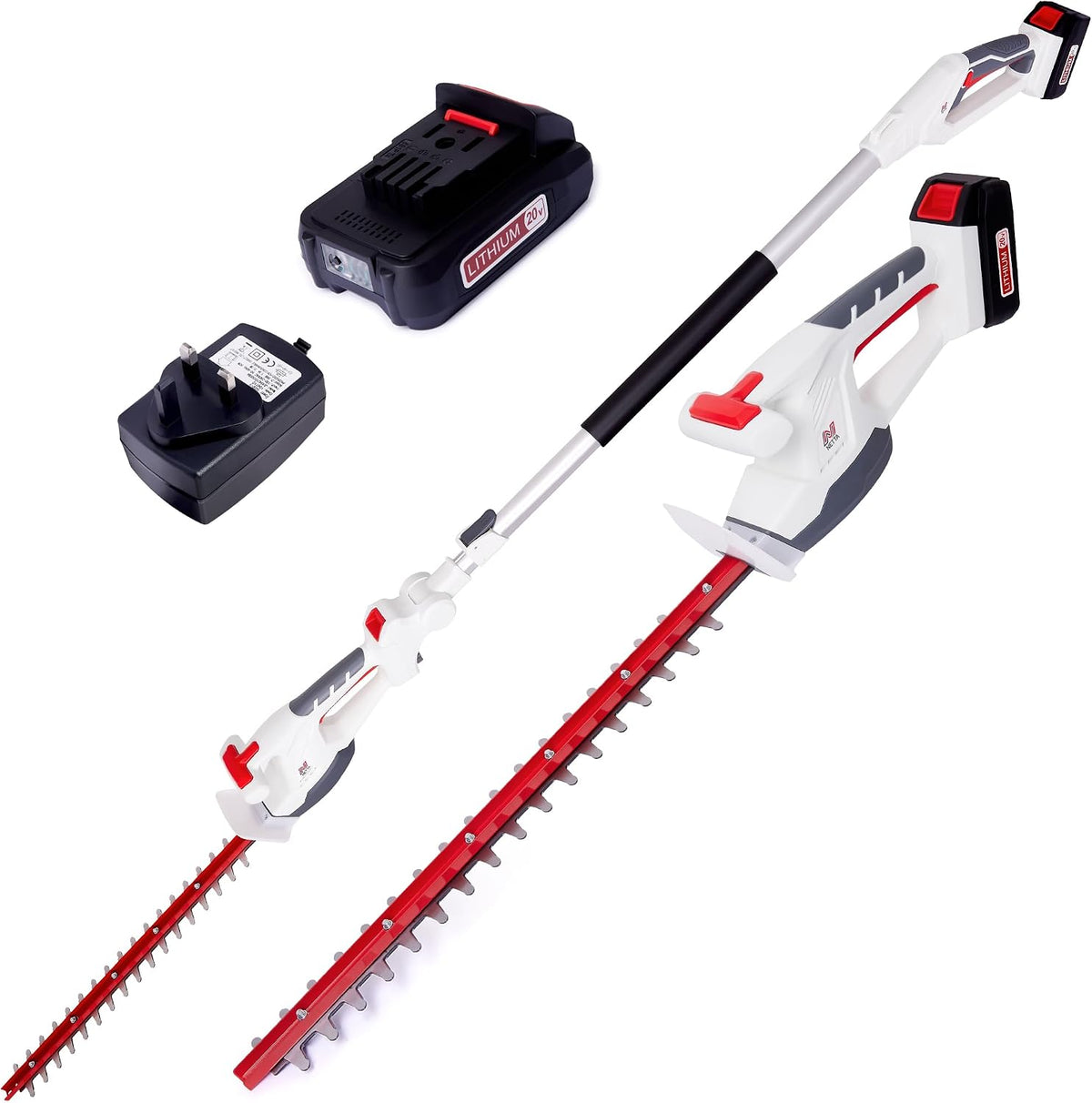Netta Taille-haie sans Fil 2 en 1 - Taille-haie sans Fil 20V Max avec Tige télescopique de 2,5 m, Tondeuse à Arbre Manuel et Longue portée