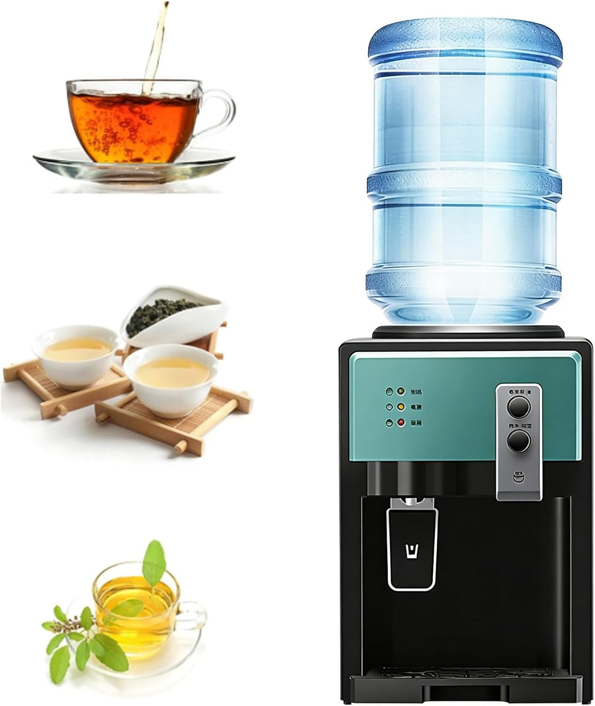 Fontaine À Eau 500 W (chaude/froide), À chargement Par Le Haut, Mini Fontaine À Eau De Comptoir, 3 Réglages De Température (eau Chaude)