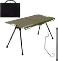 Table de pique-nique, Hauteur réglable en d'aluminium, Table de barbecue d'extérieur, pour balcon, jardin, hayon, camping-car, terrasse, jardin