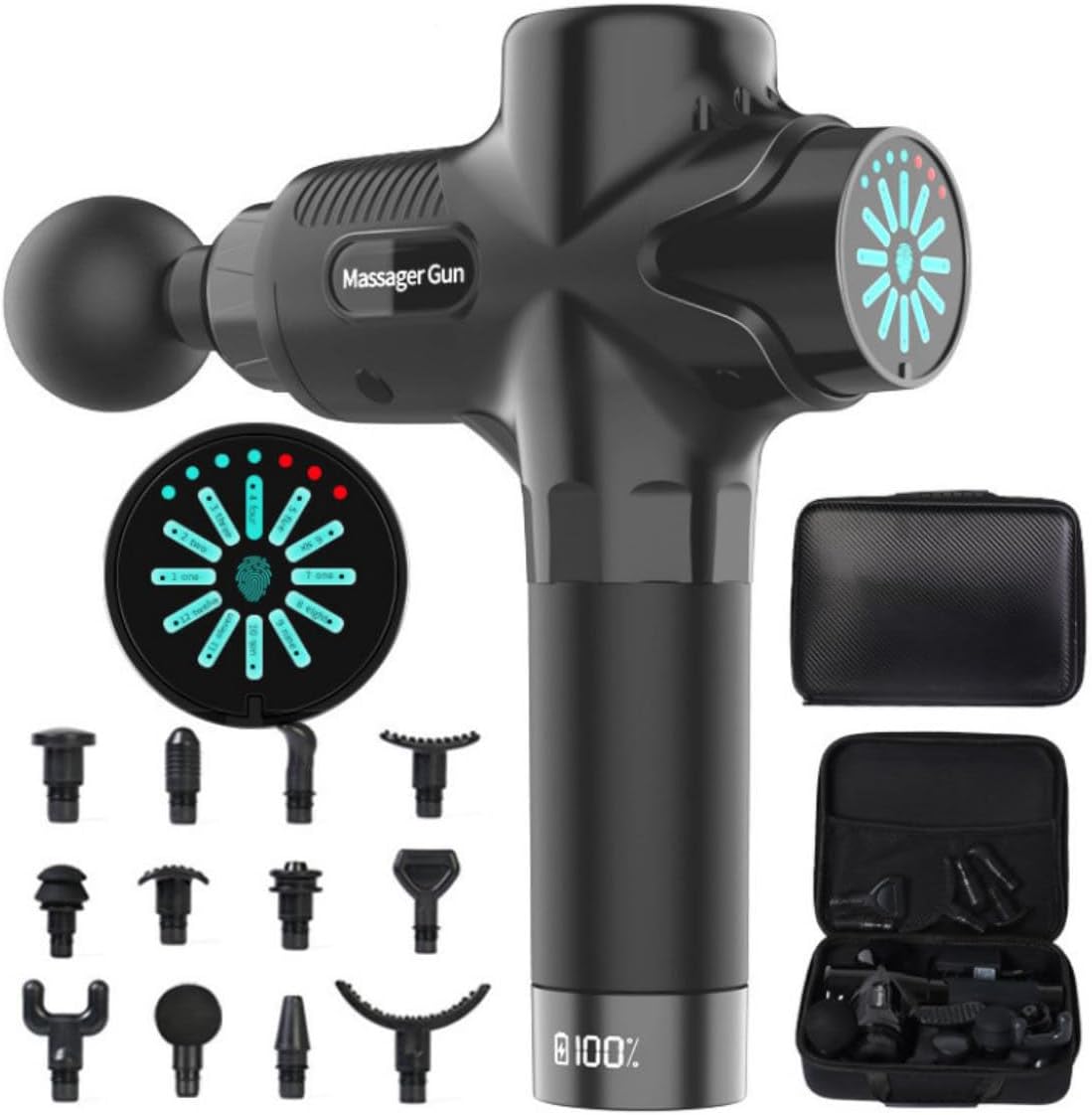 LANMOU Pistolet de Massage Musculaire, Masseurs Électriques Portables Pistolet Masage Appareil de Massage Electrique Pistolet Massage Musculaire
