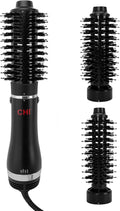 CHI Brosse Soufflante Ronde 3-en-1, Brosse Sèche-cheveux pour des Cheveux Lisses, 3 Têtes de Brosse Interchangeables et Réglages de Chaleur Ajustables