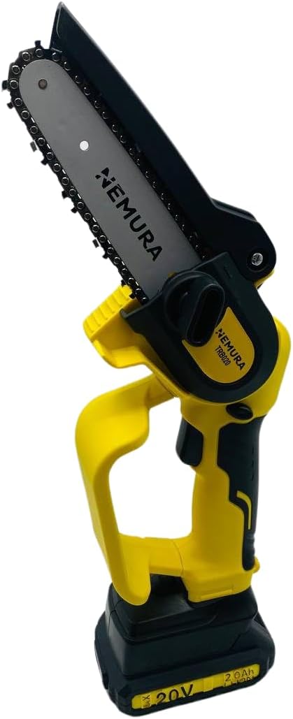 Nemura Mini Tronçonneuse Sans Fil 20V, 1 Batterie Portable 2 Ah Li-ion - Coupe de 12,5cm avec Graissage Automatique