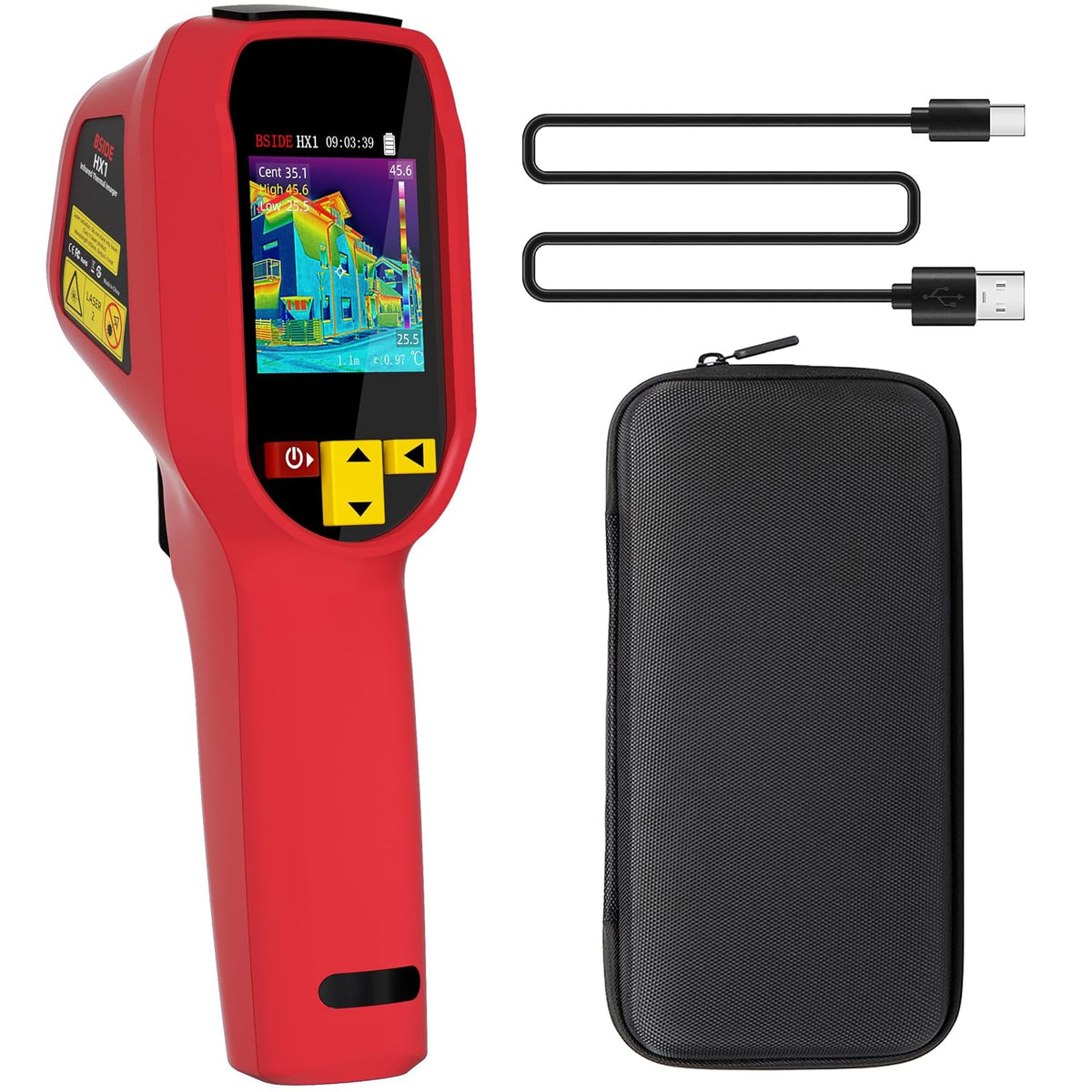 BSIDE HX1 Caméra Thermique Portable Haute Résolution 240 x 240 avec Taux de Rafraîchissement 25Hz 15 Palettes Couleurs -4°F à 1022°F Caméra Thermique