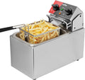 Friteuse électrique CROSSON 4L avec tête de friteuse rotative facile à nettoyer, minuterie de 30 minutes